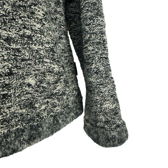 Prana Womens Full Zip Gray Black Sweater Jacket Size Large High Collar USA Made - Picture 6 of 8